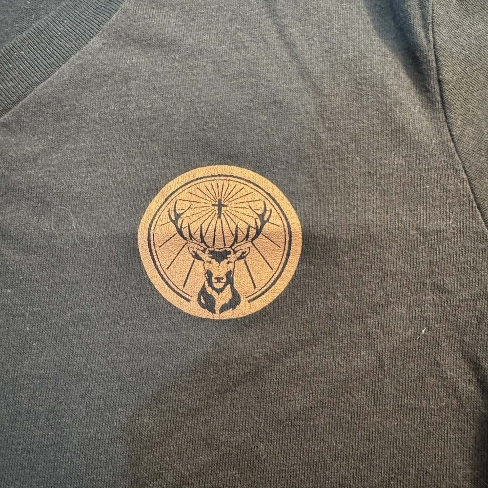 Jagermeister Green V-Neck Logo Graphic Tee T-Shirt Women's Medium M Alcohol EUC - Picture 3 of 5